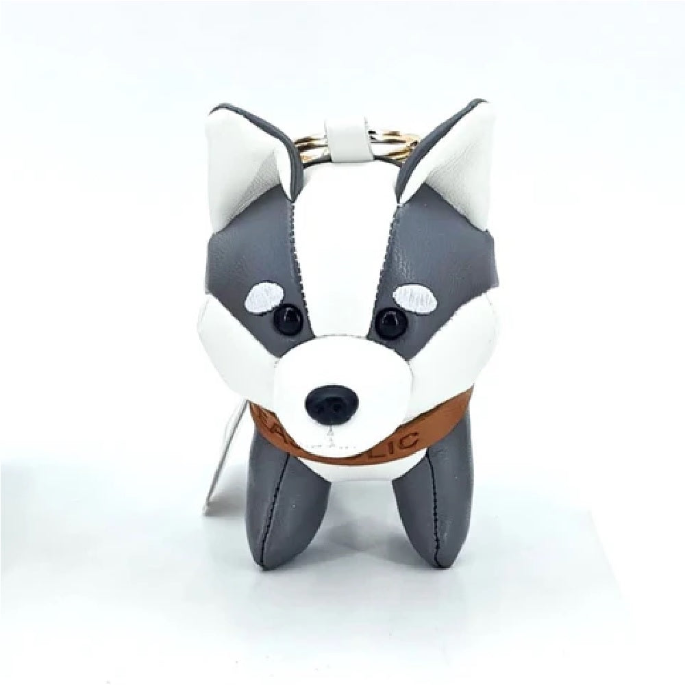 Husky Leather Charm (Brown/Black)