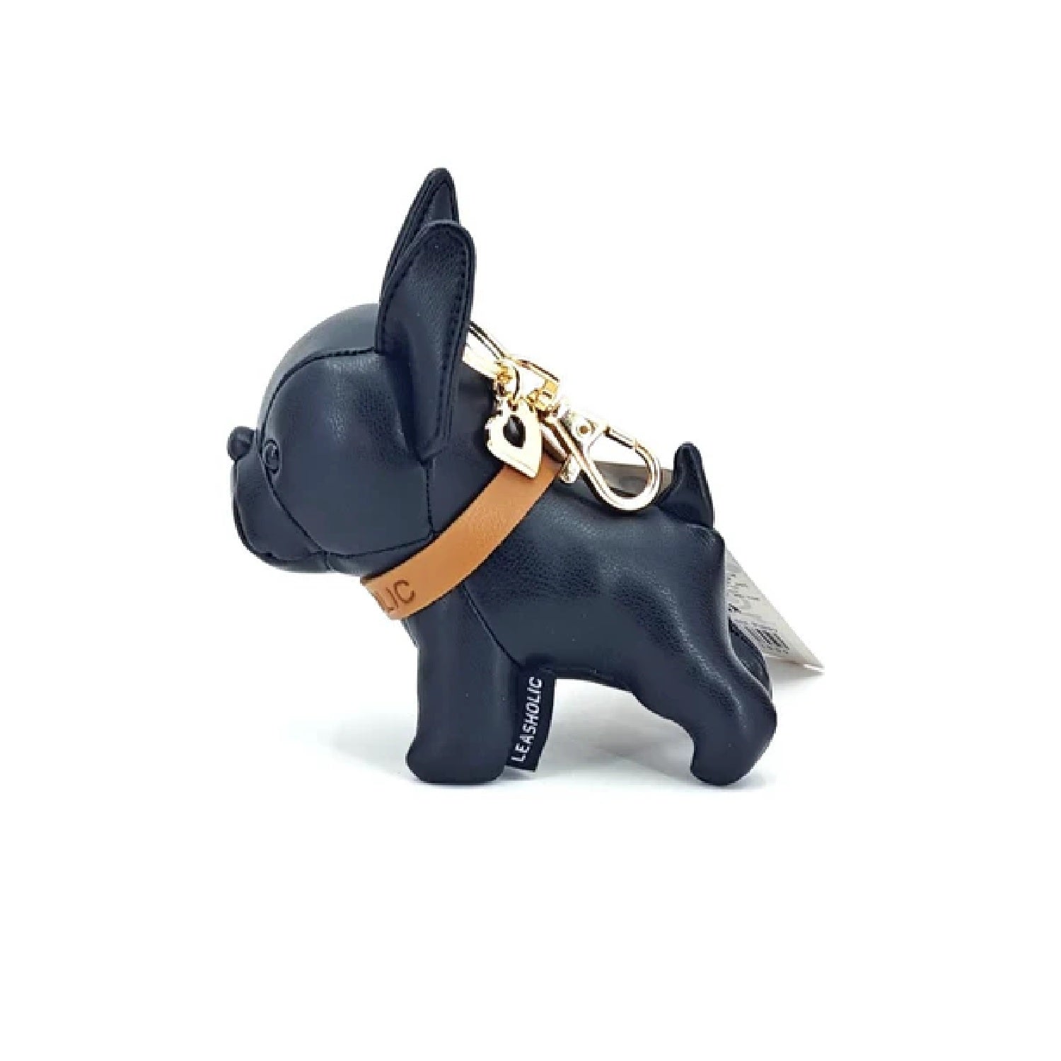 Bulldog Leather Charm (Black/ Brown/ Linen)