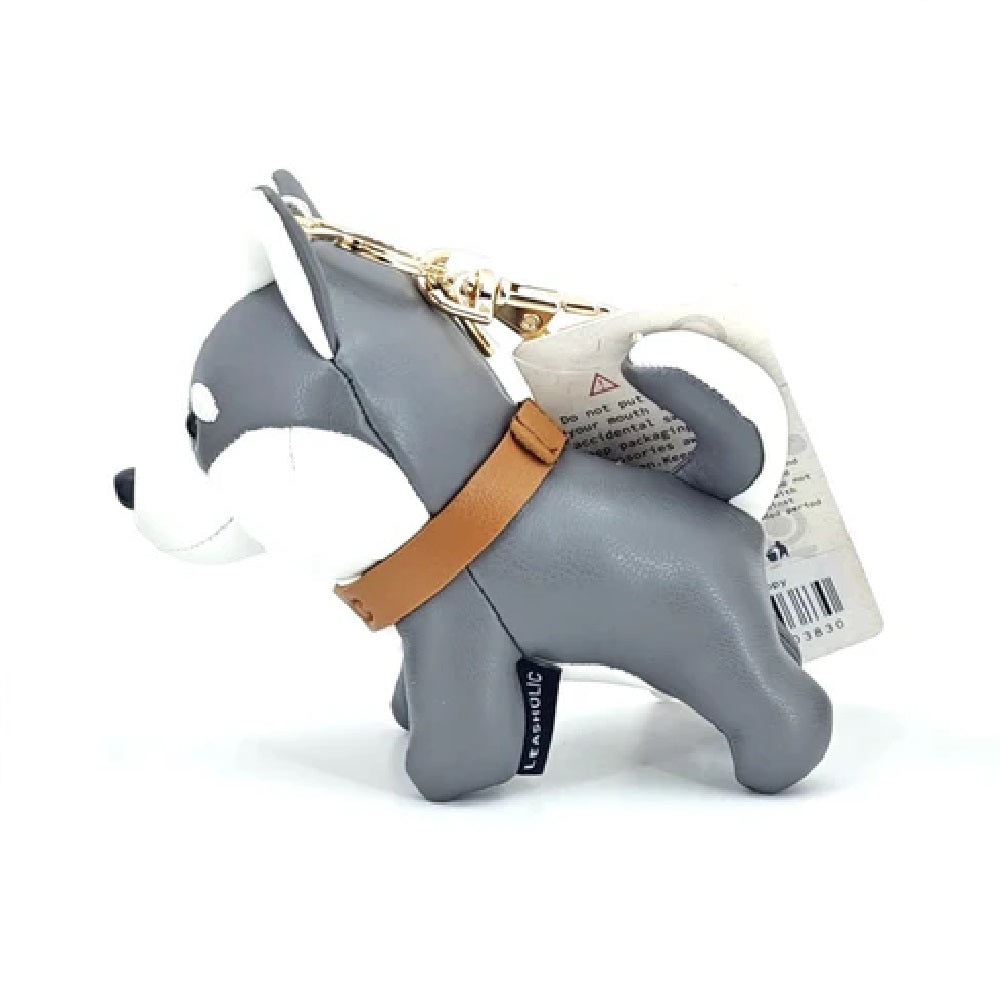 Husky Leather Charm (Brown/Black)