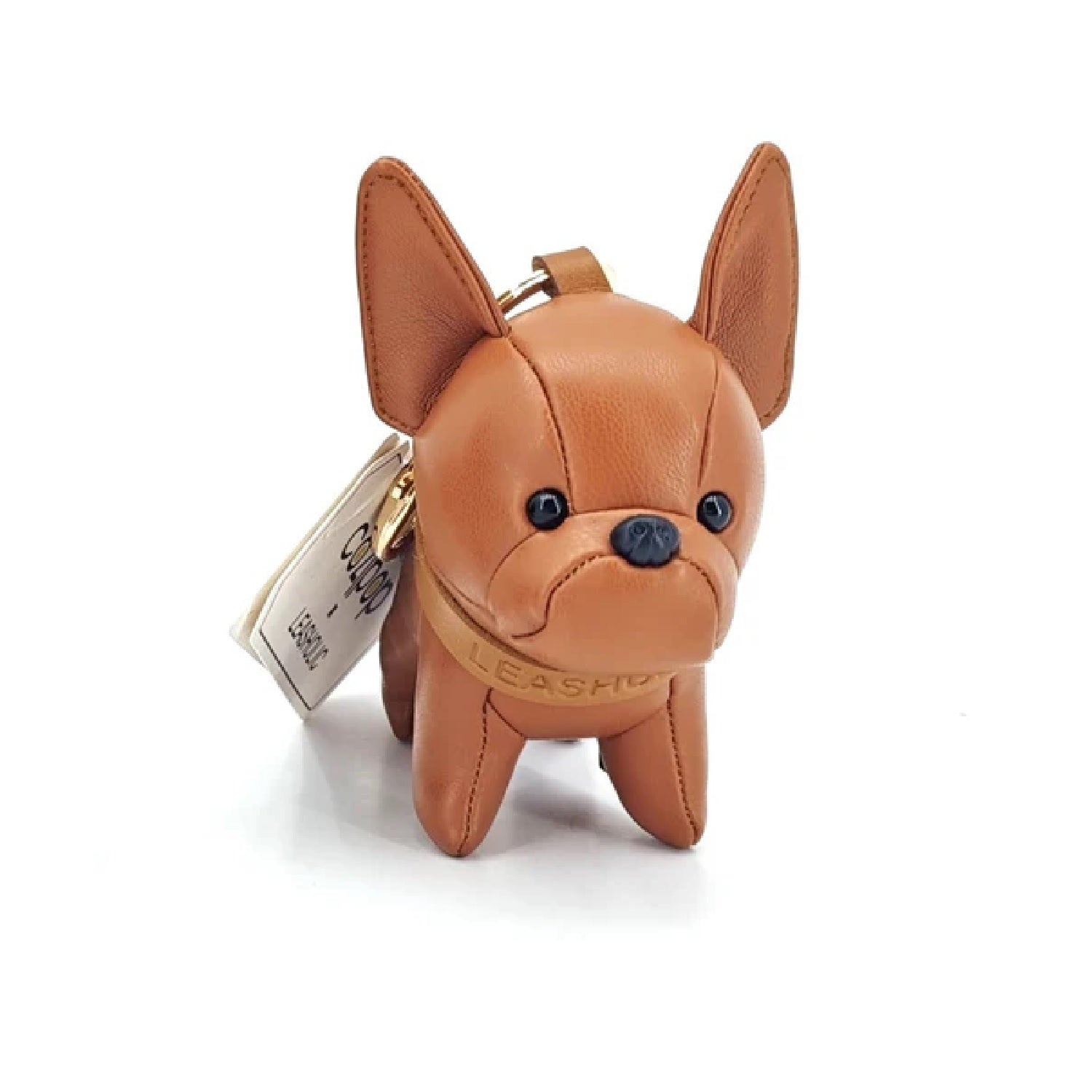 Bulldog Leather Charm (Black/ Brown/ Linen)