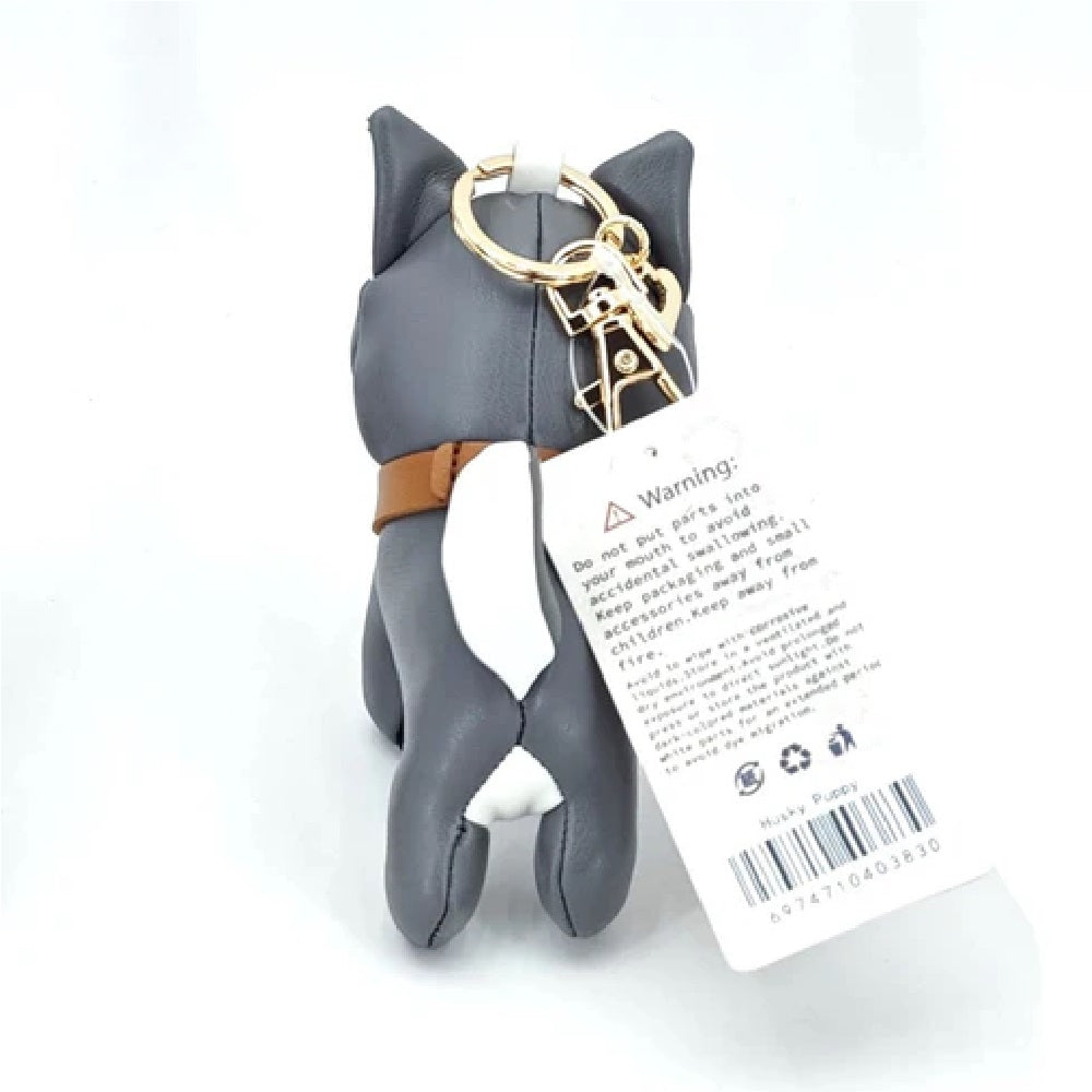 Husky Leather Charm (Brown/Black)