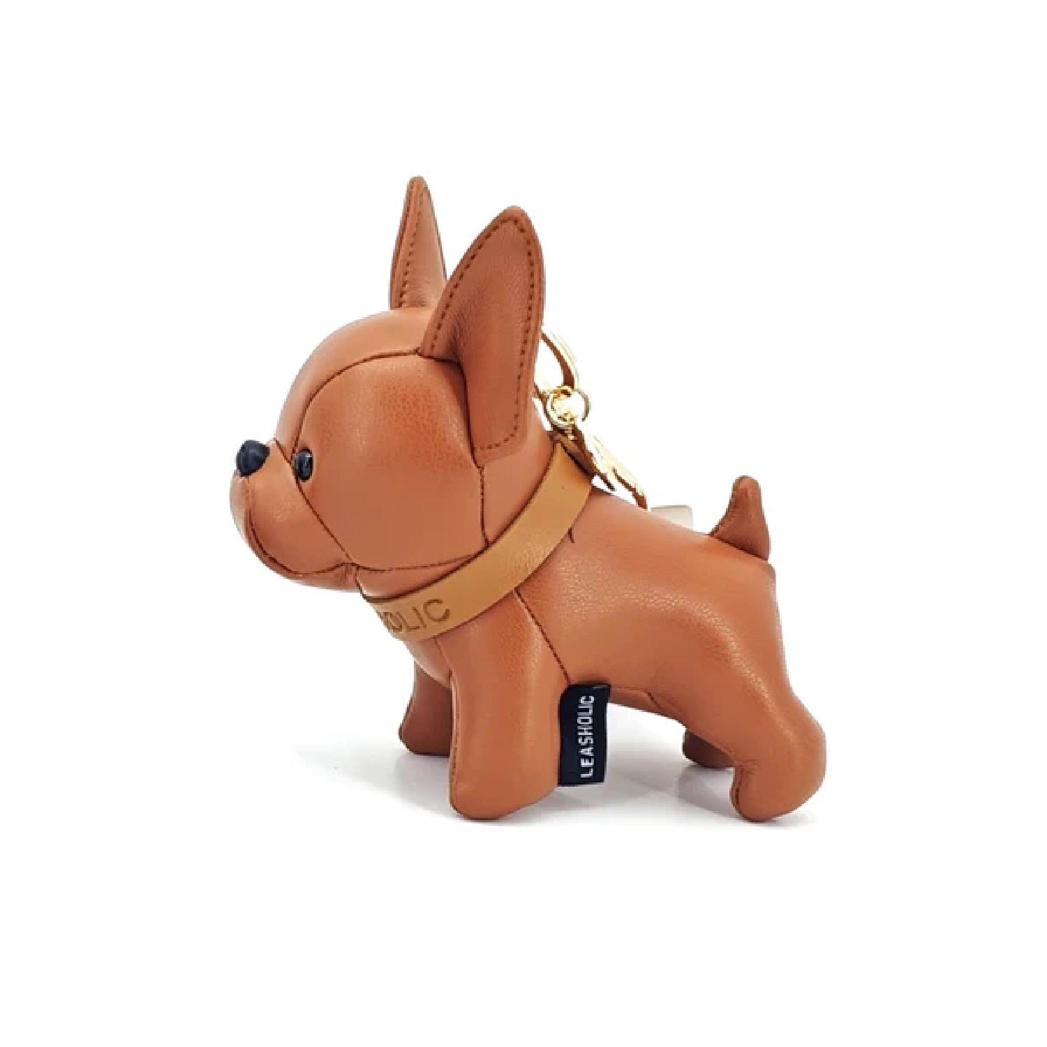 Bulldog Leather Charm (Black/ Brown/ Linen)