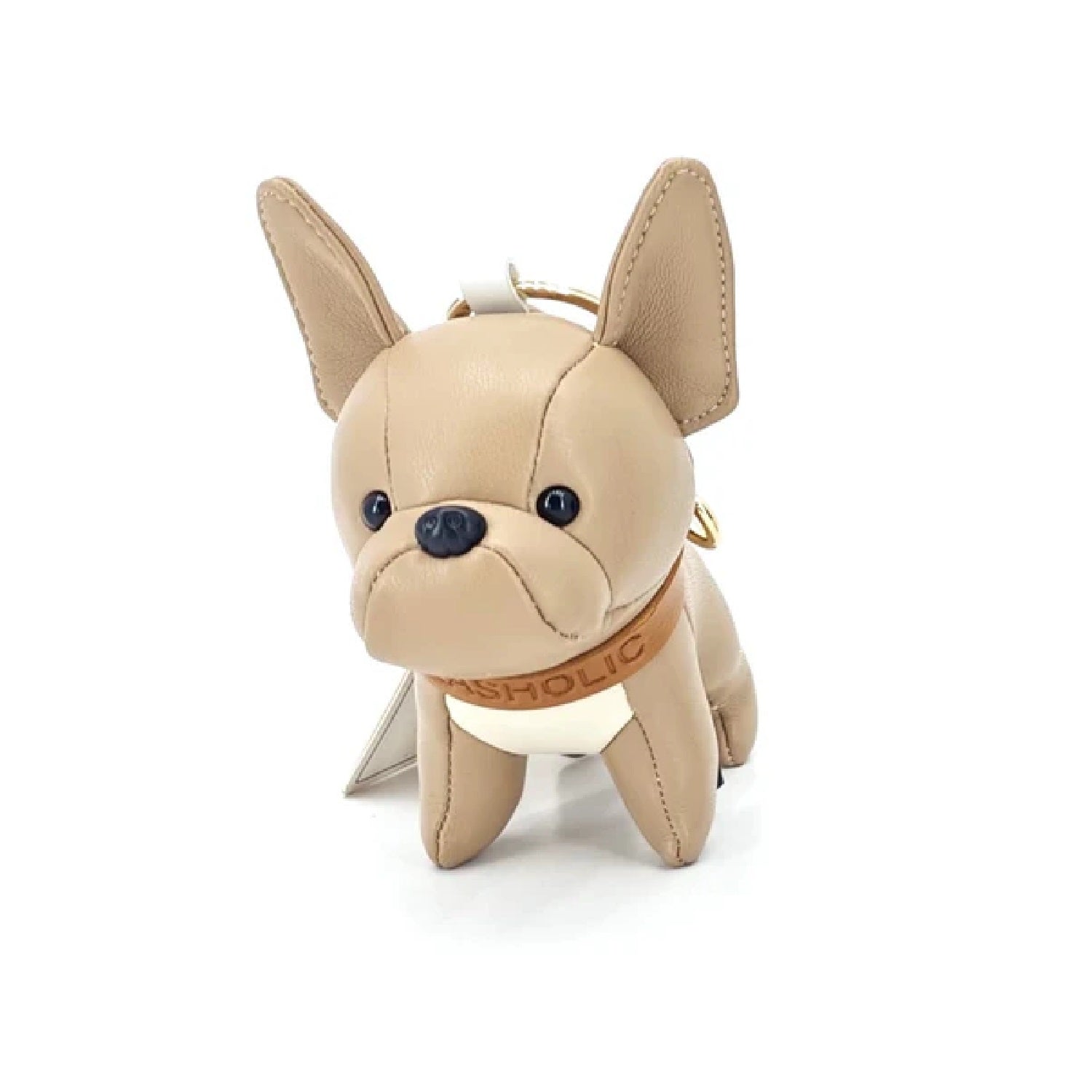 Bulldog Leather Charm (Black/ Brown/ Linen)