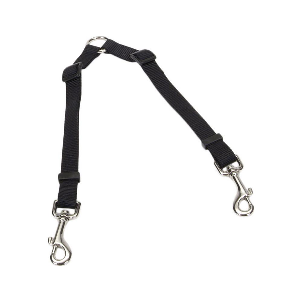 Coastal - 2 Dog Adjustable Coupler Lead Black
