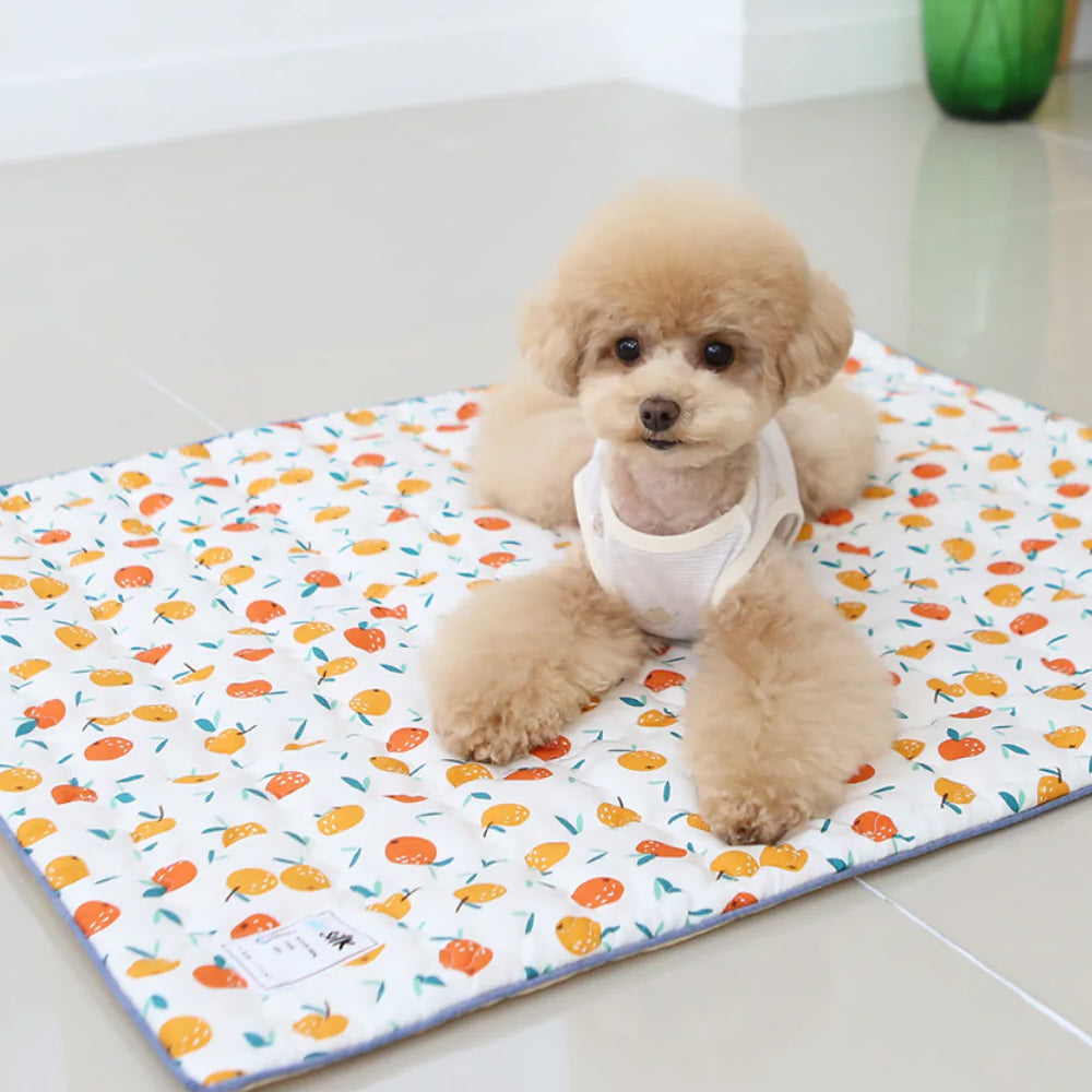Orange Artsilk Cooling Mat for Dogs & Cats