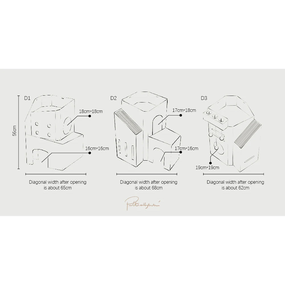 Mini Cat Mansion Foldable Cat House - D1 The Shadow Mansion