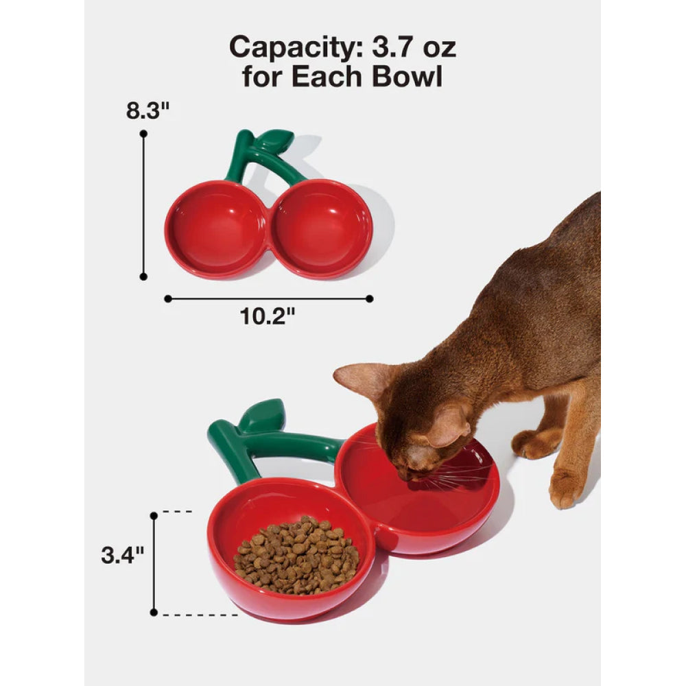 Cherry Ceramic Pet Bowl
