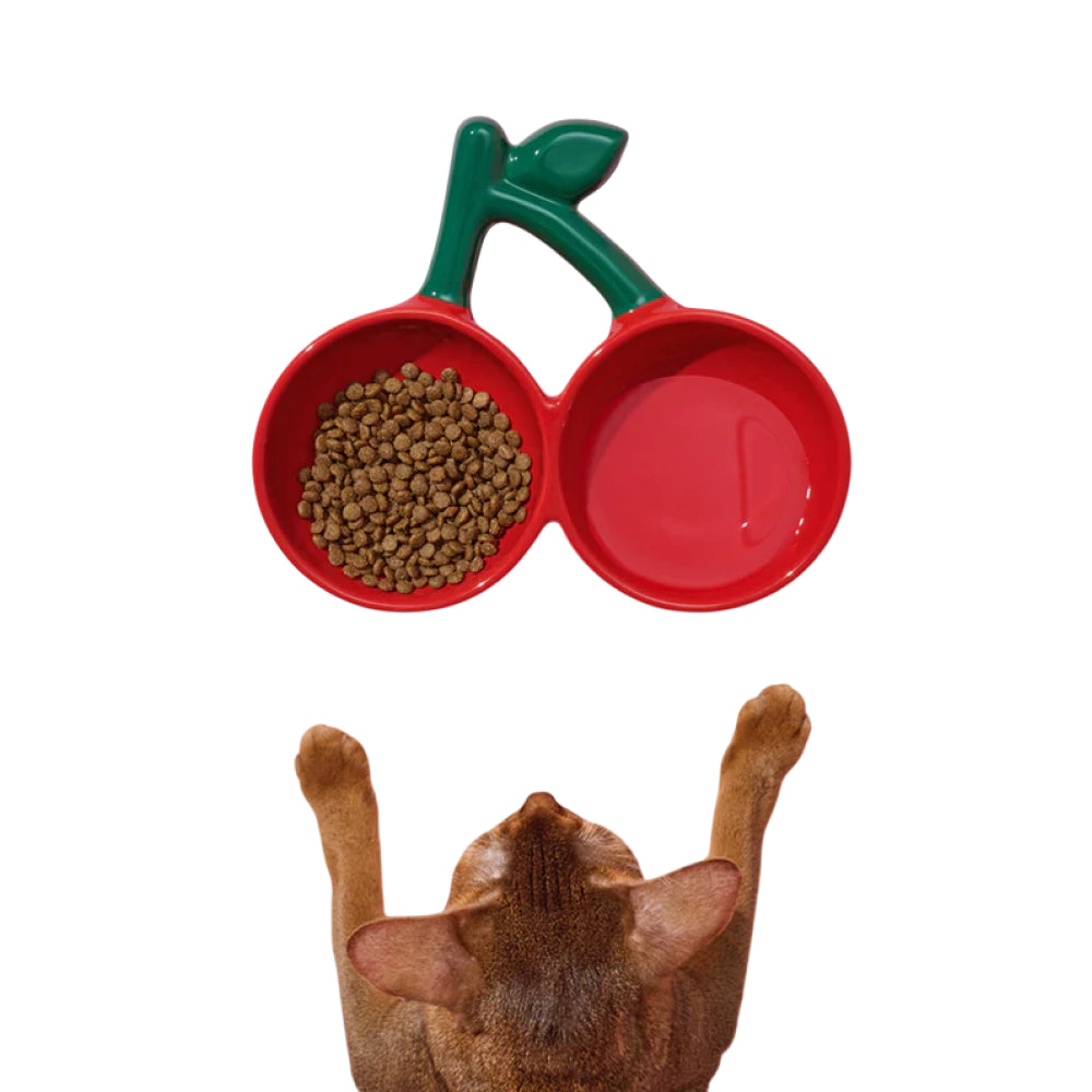 Cherry Ceramic Pet Bowl