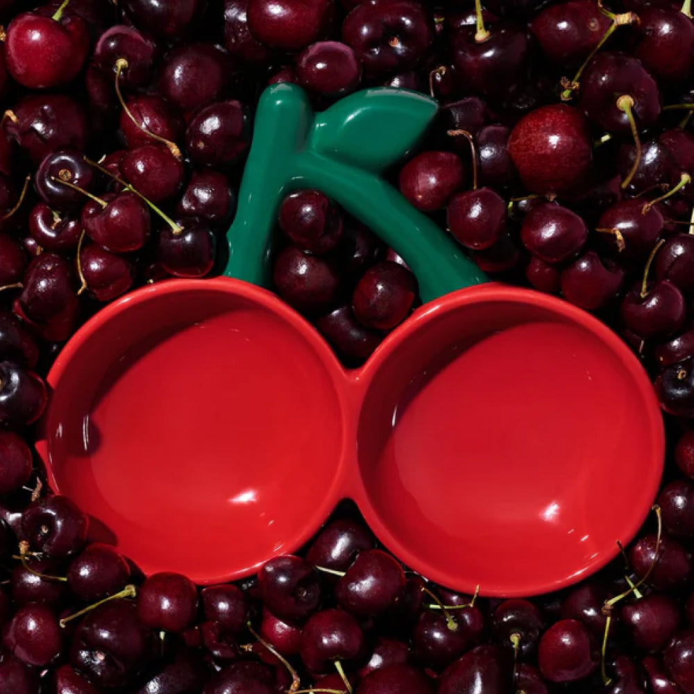 Cherry Ceramic Pet Bowl