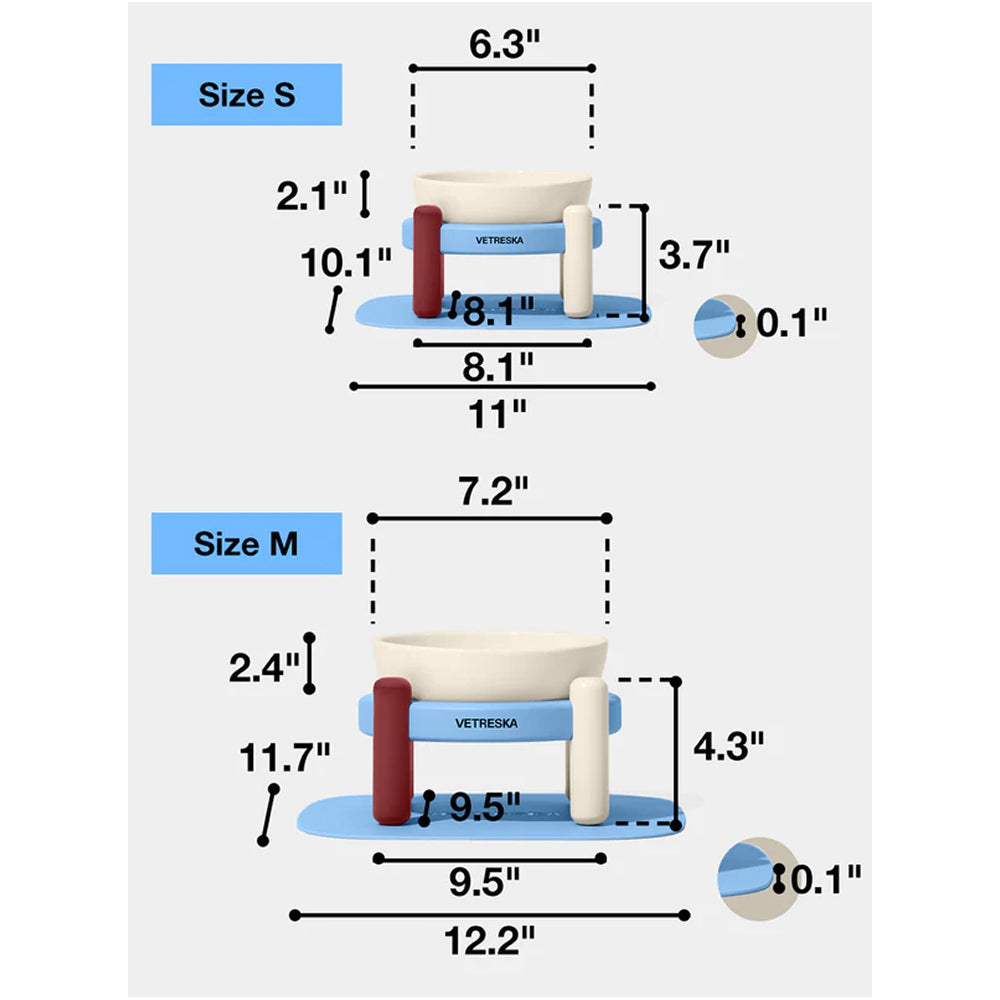 Mist and Merlot Ceramic Pet Bowl & Mat Set
