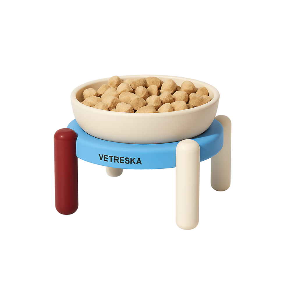 Mist and Merlot Ceramic Pet Bowl Set