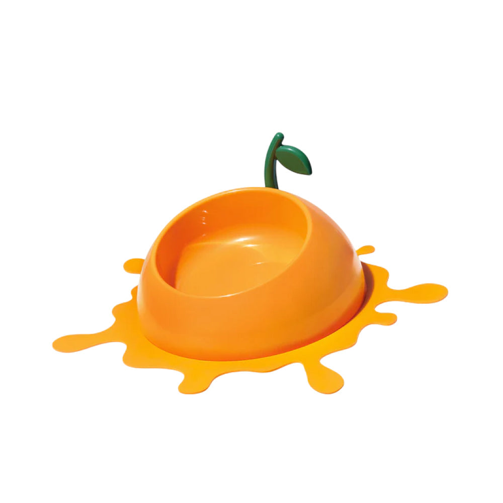 Juicy Tangerine Pet Bowl , Spoon & Mat Set